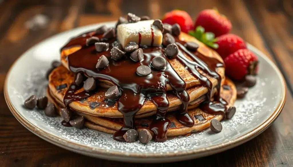 Chocolate Chocolate Chip Pancakes