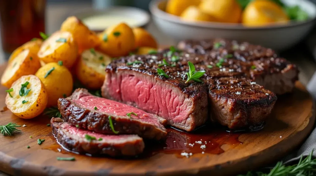 steak and potatoes
